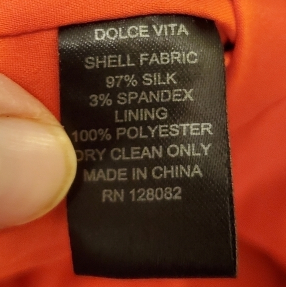 Dolce Vita Red Orange Strapless Silk Blend Dress - Picture 7 of 12